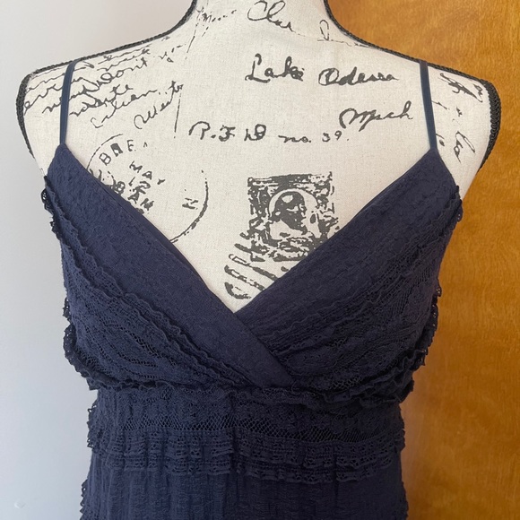 Eliza J Navy Blue Boho Ruffle Dress - Picture 9 of 16